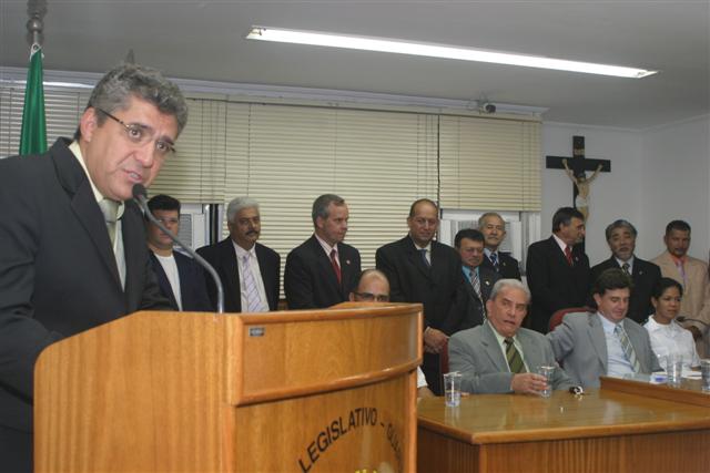 Orador oficial do evento - vereador Valter Suman.